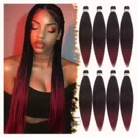 Haarverlängerungen Braids T1b 900# Schwarz Ombre Burgunder 6 1 st