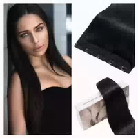 Haarverlängerungen Clip in Echthaar 5er 50 g 45 cm #1a Schwa 1 st