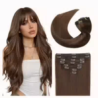 Haarverlängerungen Clip in Extensions Echthaar 5 40 cm #4 Mi 1 st