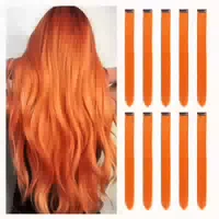 Haarverlängerungen Clip in 22 Zoll Bunte Haarsträhnen Rot 1 st