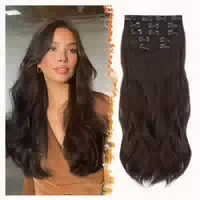 Haarverlängerungen Clip in Wellig 5er Set Dunkelbraun 50 cm 1 st