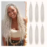 Haarverlängerungen Crochet Braids Ocean Wave 55cm Platin Blo 1 st