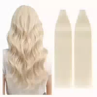Haarverlängerungen Tape Extensions Echthaar Blond 40 45 cm W 1 st