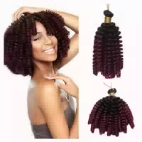 Häkelhaar Wand Curls 15 cm Pack Of 3 Schwarz zu Charm Rot 1 st