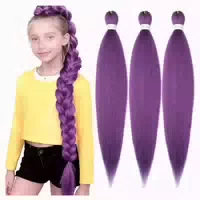 Häkelverlängerung Lila 66 cm 3er 66cm 26 Zoll 3er Pack Lav 1 st