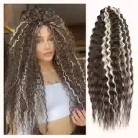 Häkelzöpfe 22 Zoll Crochet Braids Oceanwave Dunkelbraun mit 1 st