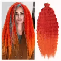 Häkelzöpfe Twist Locken Welle 22zoll Kupferrot Orange Ombre 1 st