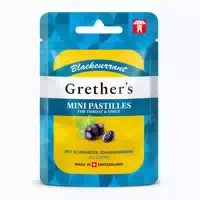 Grethers Blackcurrant Silber Zuckerfrei Pastillendose 60 G