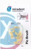 Miradent Pic Brush X Fine Interdentalbürsten Gelb 12 St Zahnbürste