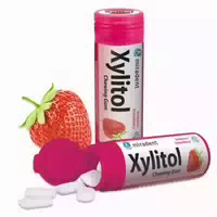 Miradent Xylitol Chewing Gum Erdbeere 30 g Kaugummi