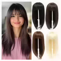 Hair Topper Toupet Haarteile Wiglets Pony 45 cm Dunkelstes B 1 st