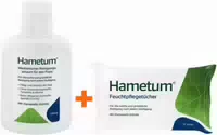 Hametum Medizinischer Reinigungsschaum 100 ml Feuchtpflegetücher 12 Stück