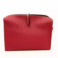Hammann Lederwaren Flecht Kulturtasche Woven Washbag l – Luxuriöse Kulturtasche aus Naturkalbleder