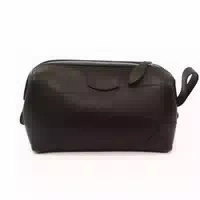 Hammann Lederwaren Kulturtasche Loden Stierleder 19 mit Metallbügel