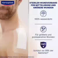 Hansaplast Sensitive 4xl Wundpflaster | Steril | Besonders Hautfreundlich | für Größere & Postoperative Wunden | Blockiert 99 % der Bakterien | 10 X 20 cm | 5 Stück Jetzt 20% mit dem Code Hp20 Sparen