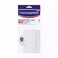 Hansaplast Sensitive 4xl Wundpflaster | Steril | Besonders Hautfreundlich | Für Größere & Postoperative Wunden | Blockiert 99 % Der Bakterien | 10 X 20 Cm | 5 Stück