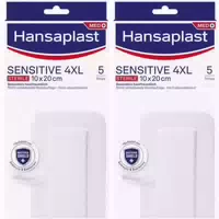 Hansaplast Sensitive 4xl Wundpflaster | Steril | Besonders Hautfreundlich | für Größere & Postoperative Wunden | Blockiert 99 % der Bakterien | 10 X 20 cm | 5 Stück Jetzt 20% mit dem Code Hp20 Sparen