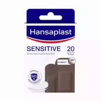 Hansaplast Sensitive Pflaster Dunkler Hautton | Weiches & Atmungsaktives Material | Schmerzfreies Entfernen | Hautton Pflaster | 10 Stück