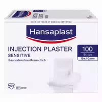 Hansaplast Sensitive Injektionspflaster | Besonders Hautfreundlich für eine Optimale Heilung | Nicht Verklebende Wundauflage | Auch für Diabetiker Geeignet |1,9x4 cm | 100 Stück