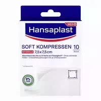 Hansaplast Soft Kompressen 7,5 X 7,5 Cm 5x2 St Pflaster