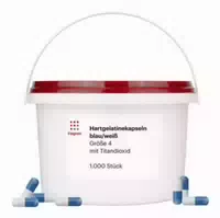 Hartgelatinekapseln Größe 4 Blau Weiß mit Tio2