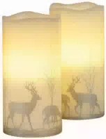 Led Wachskerze mit Aufdruck 2er Set