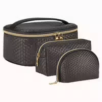 Damen Kosmetiktasche Pu Leder Wasserfest Kulturbeutel 3tlg 1 st