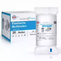 Health Press Mullbinde Elastisch – 6 cm X 4 m – 20 Elastische Mullbinden zur Fixierung