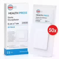 Health Press Wundpflaster Steril – 50 st 6x7 cm – Großes Pflaster für Wunden