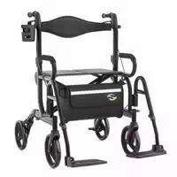 Helavo 2 in 1 Rollator & Rollstuhl in einem Faltbarer Rollator mit Fußstützen