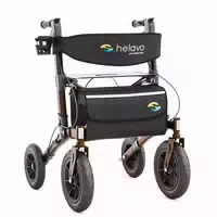 Helavo Outdoor Rollator mit Pannensicheren Vollgummireifen Faltbar mit Sitz