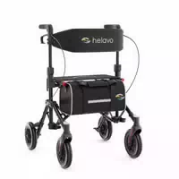 Helavo Reiserollator Faltbar Leicht mit Sitz Transporttasche und Pu Raedern 8,5kg