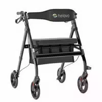 Helavo Rollator Extra Breit, Faltbarer, mit Höhenverstellbarem Sitz, Bis 226 kg