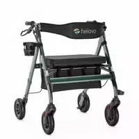 Helavo Rollator Extra Breit, Faltbarer, mit Höhenverstellbarem Sitz, Bis 226 kg