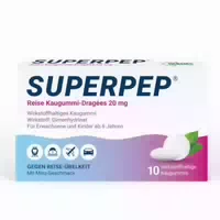 Superpep Reise Kaugummi Dragées 20 mg 10 st Kaugummi