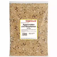 Supravit Agaporniden & Neophemafutter I Abwechslungsreiche Mischung aus Gesunden Körnern & Saaten I für die Tägliche Fütterung von Sittichen & Papageien… 2,5 kg