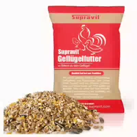 Supravit Geflügelkörnerfutter Ohne Gentechnik Körnermischung Für Geflügel, Hühner, Wachteln & Enten Ideal Als Alleinfutter, Zusatzfutter & Winterfutter Geeignet 2,5 Kg