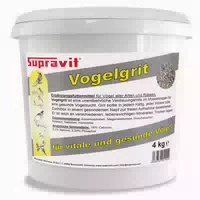 Supravit Vogelgrit – Grit Für Vögel & Geflügel – Mineralgrit Mit Calcium Für Wellensittiche, Papageien, Nymphensittiche, Tauben & Hühner – Verdauungshilfe & Ergänzungsfutter 4 Kg