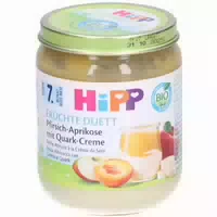 Hipp Gläschen Pfirsich Aprikose mit Quarkcreme nach 7 Monaten
