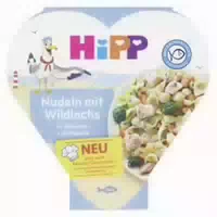 Hipp Kinder Teller Nudeln mit Wildlachs in Kräuterrahmsauce