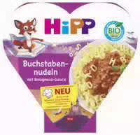 Hipp Kinderteller Buchstaben Nudeln mit Bolognese Sauce