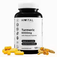 Kurkuma 6000 mg mit Schwarzem Pfeffer | 120 Vegetarische Kapseln 120 st