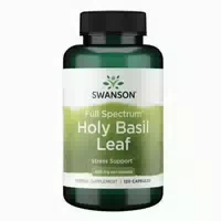 Swanson, Full Spectrum Holy Basil Leaf Heiliges Basilikum Blatt ,glutenfreie Kapseln