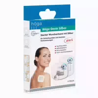 Höga Derm Silber Ste Wundverb m Silberbe 4 st