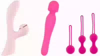 Hugbox Sextoy Geschenkset 3 in 1 – Klitorisstimulator, Rabbit & Wand Vibrator