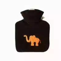 Kinder Wärmflasche 0,6 L Mit Bezug Fleece Braun Elefant