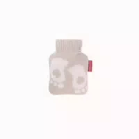 Mini Wärmflasche 0,2 L Mit Strickbezug Hellbraun Füße 1 St