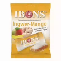 Ibons Ingwer Mango Tüte Kaubonbons 92 G