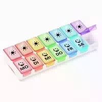 Tablettenbox 7 Tage 2 Fächer Pillendose Medikamentenbox 14 F 1 st
