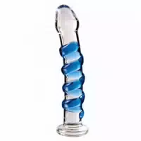 Glasdildo „no 5“ mit Stimulationsspirale | Heiß und Kalt Spielchen | Icicles